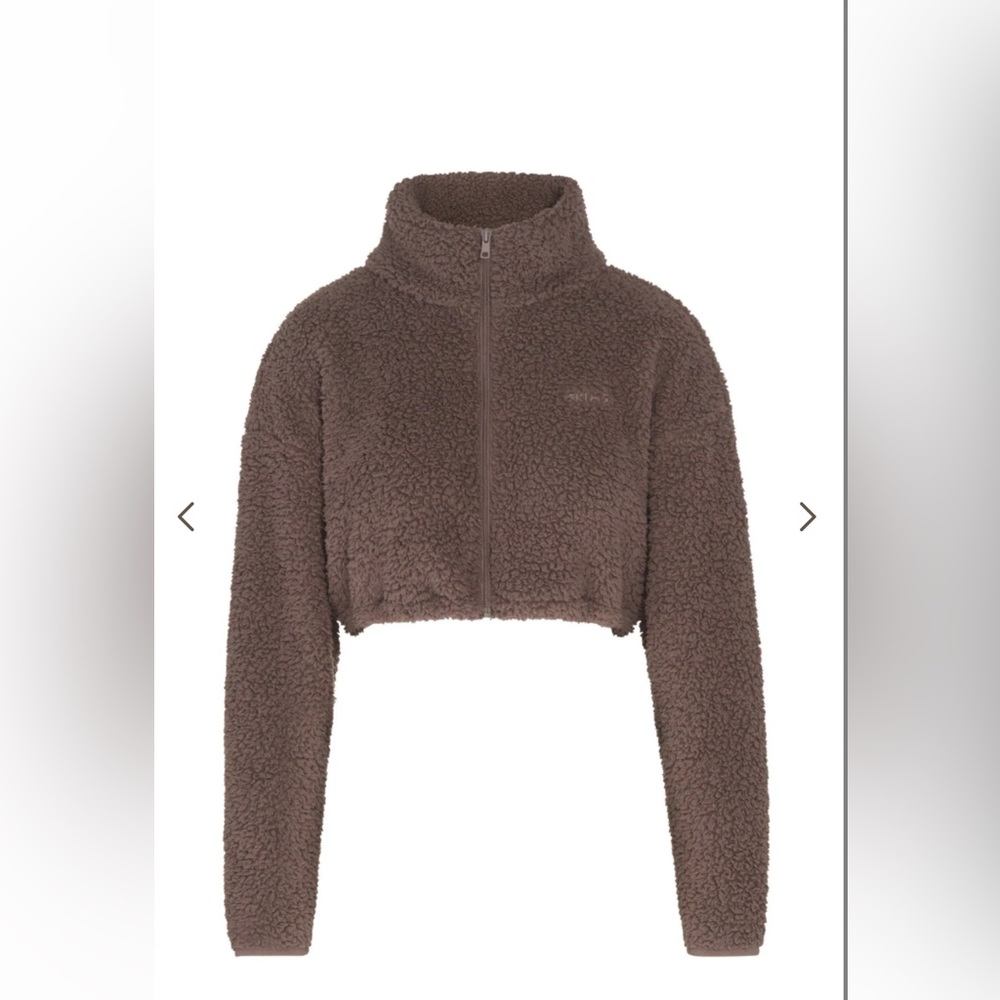 Skims Teddy Crop ZipUp Jacket
